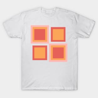 Pink and orange checker tile T-Shirt